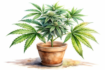 Obraz premium A small pot with a plant in it