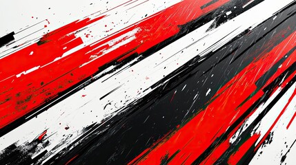 Abstract racing design, red white and black color scheme, speed lines, minimalism, grainy texture © Ilmi