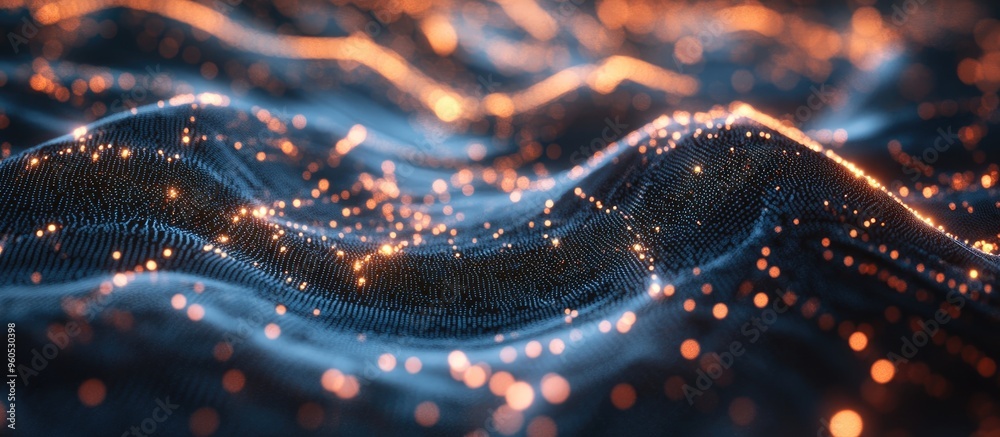 Poster abstract representation of artificial intelligence with a technological web background illustrating 