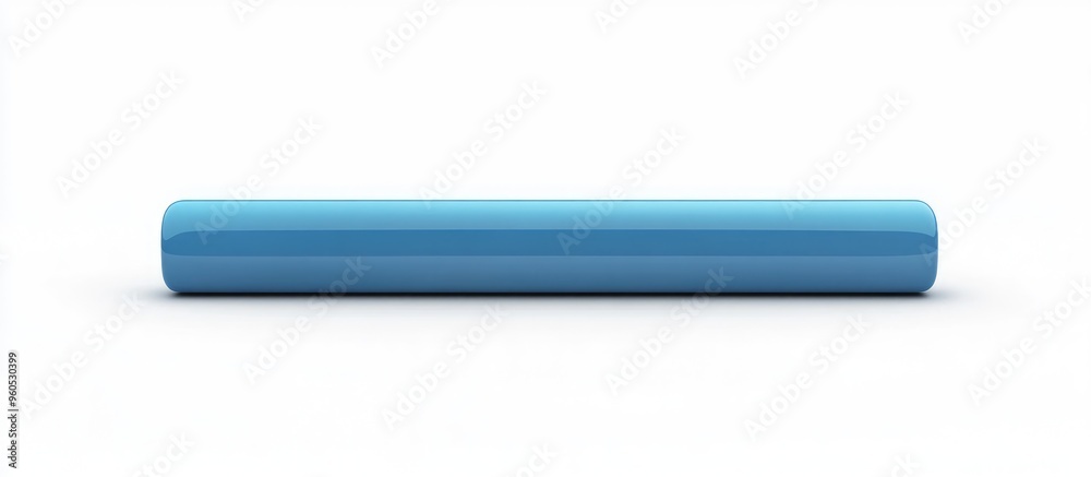 Poster 3d render of a minimal blank search bar in blue floating against a clean white background representi