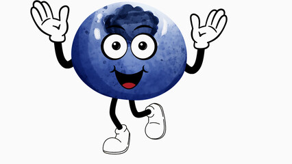 Obraz premium blueberry cartoon character 