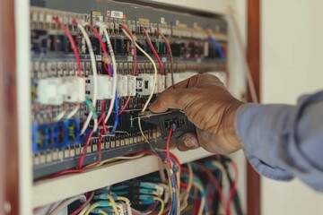 Expert electrician skillfully installing and replacing electrical outlets with precision and care