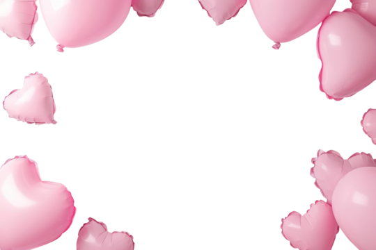 PNG Pink heart balloon background - Powered by Adobe