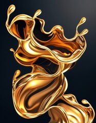 Fototapeta premium voluminous rich gold burst