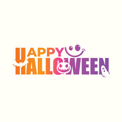 Happy Halloween Logo design template, Halloween logo design, Halloween vector
