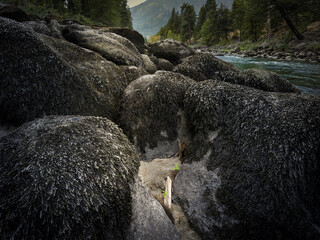 Boulders near river