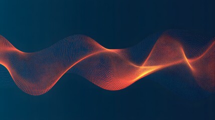 Orange Radio Frequency Waves on Blue Background, Abstract Image, Texture, Pattern, Wallpaper, Cover and Screen of Smartphone, PC, Laptop, 9:16 and 16:9 Format