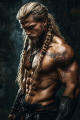 viking with braided hair 