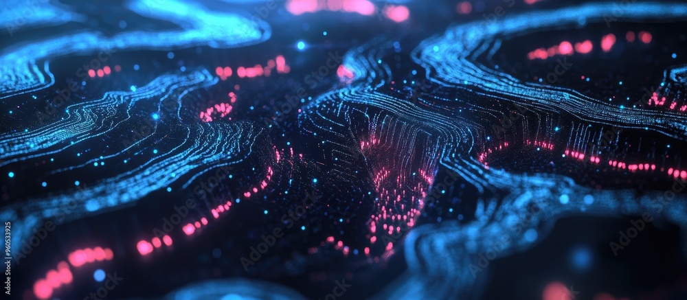 Poster abstract concept of artificial intelligence cloud computing and machine learning technology web back