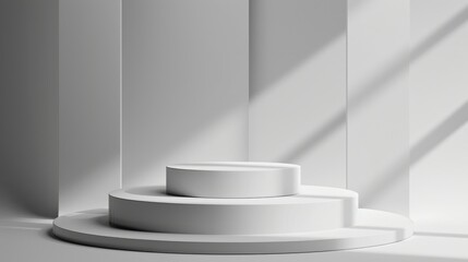 Fototapeta premium Empty podium on light background with space for design.