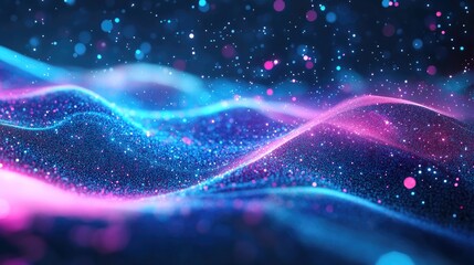 Vibrant abstract dynamic background featuring lighting effects A digital 3D illustration representing online space suitable for graphic design and network coverage presentations
