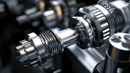 Fototapeta premium Screw tap in a metalwork process showcasing precision engineering and machining techniques Ideal for industrial or manufacturing contexts
