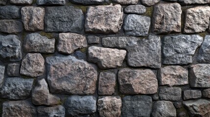 Fototapeta premium Ancient weathered stone wall with a medieval appearance