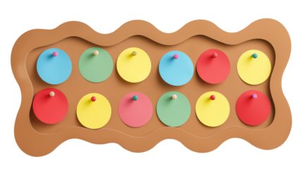 Post-it notes on board isolated