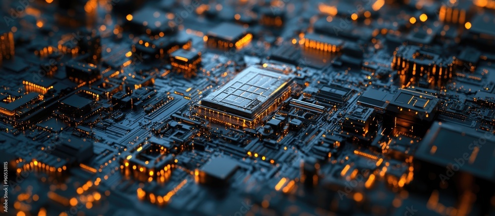 Aufkleber 3d rendering of intricate technological backgrounds with multiple layers abstract representation of 