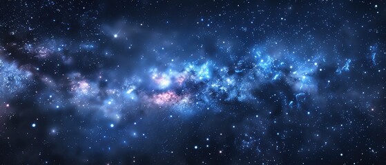 Naklejka premium Cosmic Symphony: Captivating Night Sky with Intricate Constellations for Astrophyotography Enthusiasts