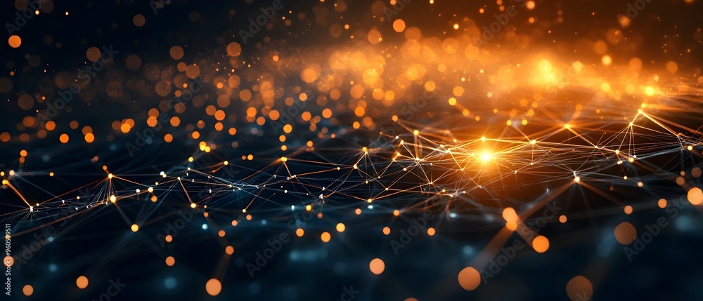 Poster Glowing AI Powered Neural Network A Captivating Visualization of Technological Complexity Showcasing the Intricate Interconnected Web of an Advanced Intelligence System