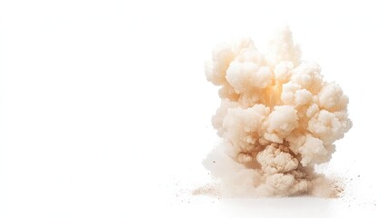 Dynamic explosion against a white background showcasing vibrant colors and intricate details in high resolution