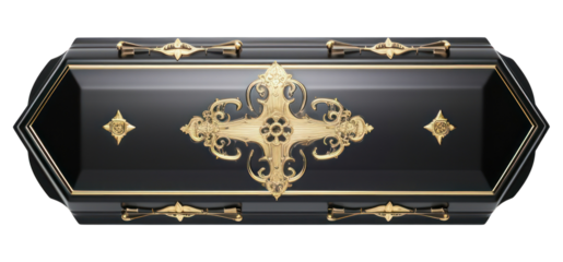 PNG Black coffin cross gold white background.