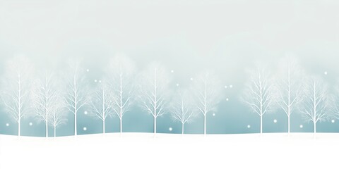 Winter Wonderland Scene with Snow-Covered Landscape and Bare Trees on a Serene Morning - Perfect for Holiday Cards, Seasonal Prints, and Peaceful Decor, Copy Space for text