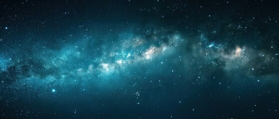 Fototapeta premium Cosmic Splendor: Stunning View of Milky Way Galaxy Against Dark Sky for Astrophotography Enthusiasts