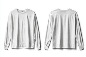 White Long Sleeve Tshirt Mockup Isolated created with Generative AI