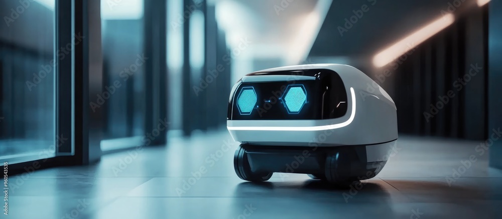 Poster 3d rendering of a robotic assistant designed for business applications powered by artificial intelli