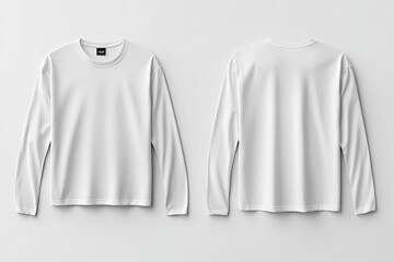 White Long Sleeve Tshirt Mockup Isolated created with Generative AI