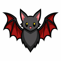 Bat vector silhouette illustration with white background