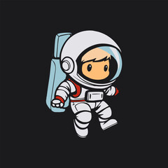 astronaut vector logo design illustration. astronaut mascot logo. Astronaut Boy