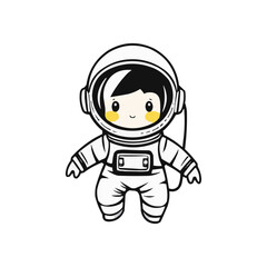 astronaut vector logo design illustration. astronaut mascot logo. Astronaut Boy