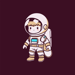 astronaut vector logo design illustration. astronaut mascot logo. Astronaut Boy