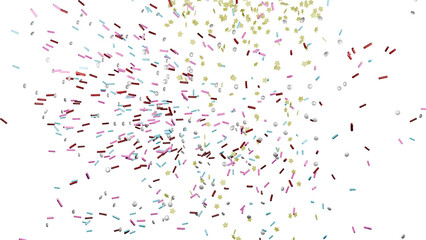 vivid sprinkles splash on the transparent background
