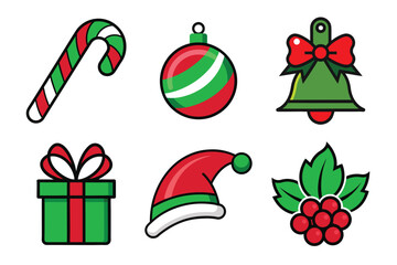 set of christmas icons