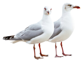 Obraz premium PNG Two seagulls standing together
