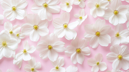 a pink background with white flowers