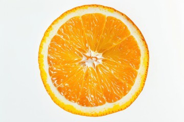 Orange Half. Juicy Ripe Citrous Slice of Fresh Orange Fruit Isolated on White Background
