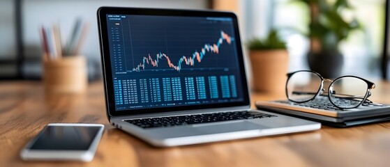 Subscription Services for Market Analysis to Generate Passive Income Concept Photography with Copy Space for Text Monitoring financial data trends and performance using digital analytics platform