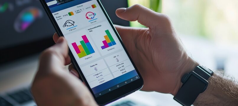 Fitness Enthusiast Tracking Workout Progress with Digital App for Exercise Habits and Achievements
