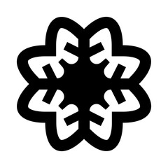 Geometric Snowflake Solid Icon