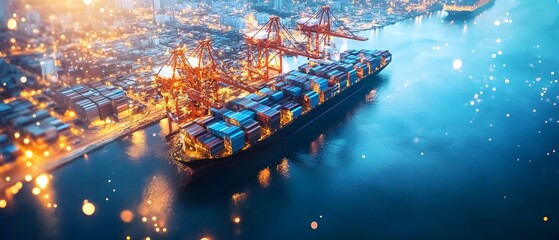 photography concept visualizing the complex geopolitical dynamics and power shifts driven by globalization and global supply chain strategies with copy space for text overlay