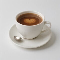 Fototapeta premium Latte Art in a White Coffee Cup