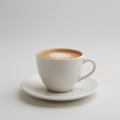 Fototapeta premium Latte Art in a White Coffee Cup