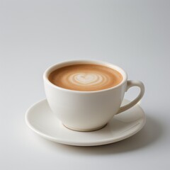 Obraz premium Latte Art in a White Coffee Cup