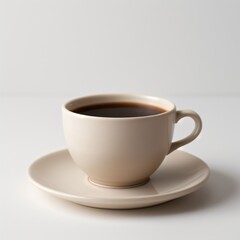 Latte Art in a White Coffee Cup