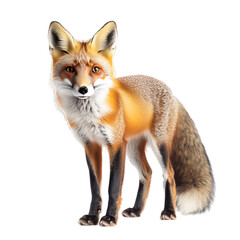 Fototapeta premium A detailed red fox on a transparent PNG background, perfect for wildlife or nature-themed projects and creative design work.