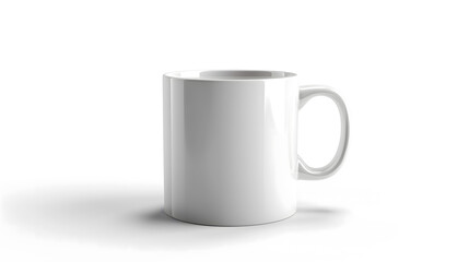 Fototapeta premium Minimalist White Coffee Mug on a Pure White Background
