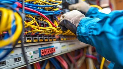 Expert electrician skillfully installing and replacing electrical outlets with precision and care