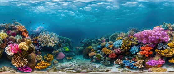 Naklejka premium Vibrant Underwater World: The Beauty of a Coral Reef Ecosystem