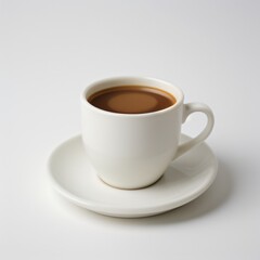 Latte Art in a White Coffee Cup